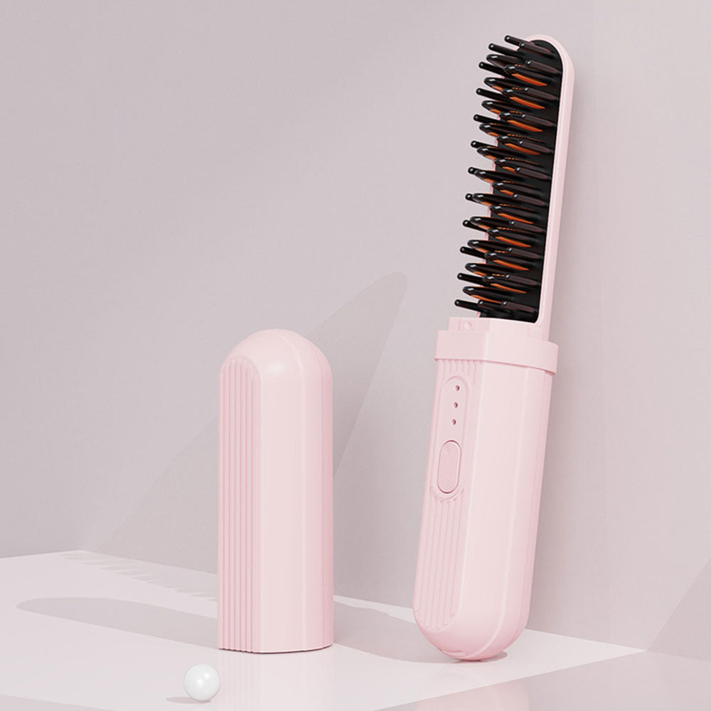Negative Ion Electric Hair Straightener Brush Curler Lazy Comb Hot Flat Artifact