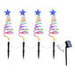 Set of 4 Spiral Christmas Tree Pathway Lights Solar Stand Light