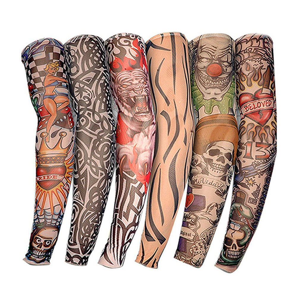 6 Pack Realistic Fake Tattoo Cover for Men Wome Fake Tattoo Sleeves for Outdoor and Daily Wear