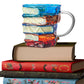 Painted Book Stack Coffee Mug Vintage Novelty Glass