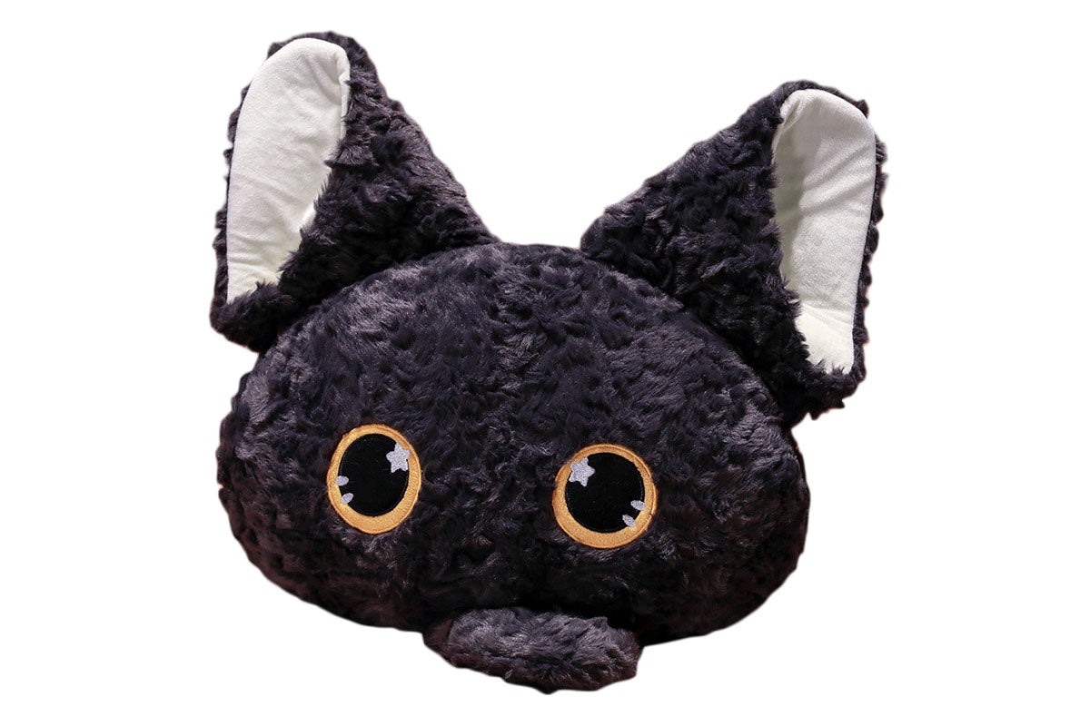 3-in-1 Pillow Blanket Hand Warmer Cat Head Shaped Cushion