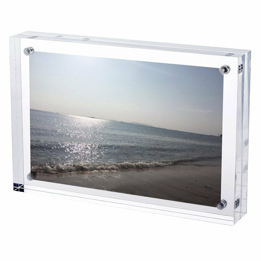 Double Sided Clear Acrylic Photo Frame with 8 Attraction Pieces