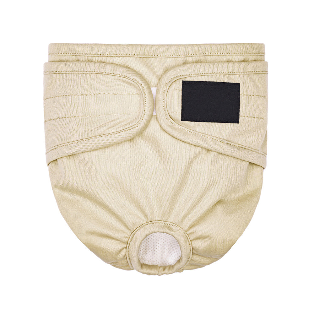 Female Dog Diaper Wrap Sanitary Pant with Hole Reusable Physiological Underpants-Khaki