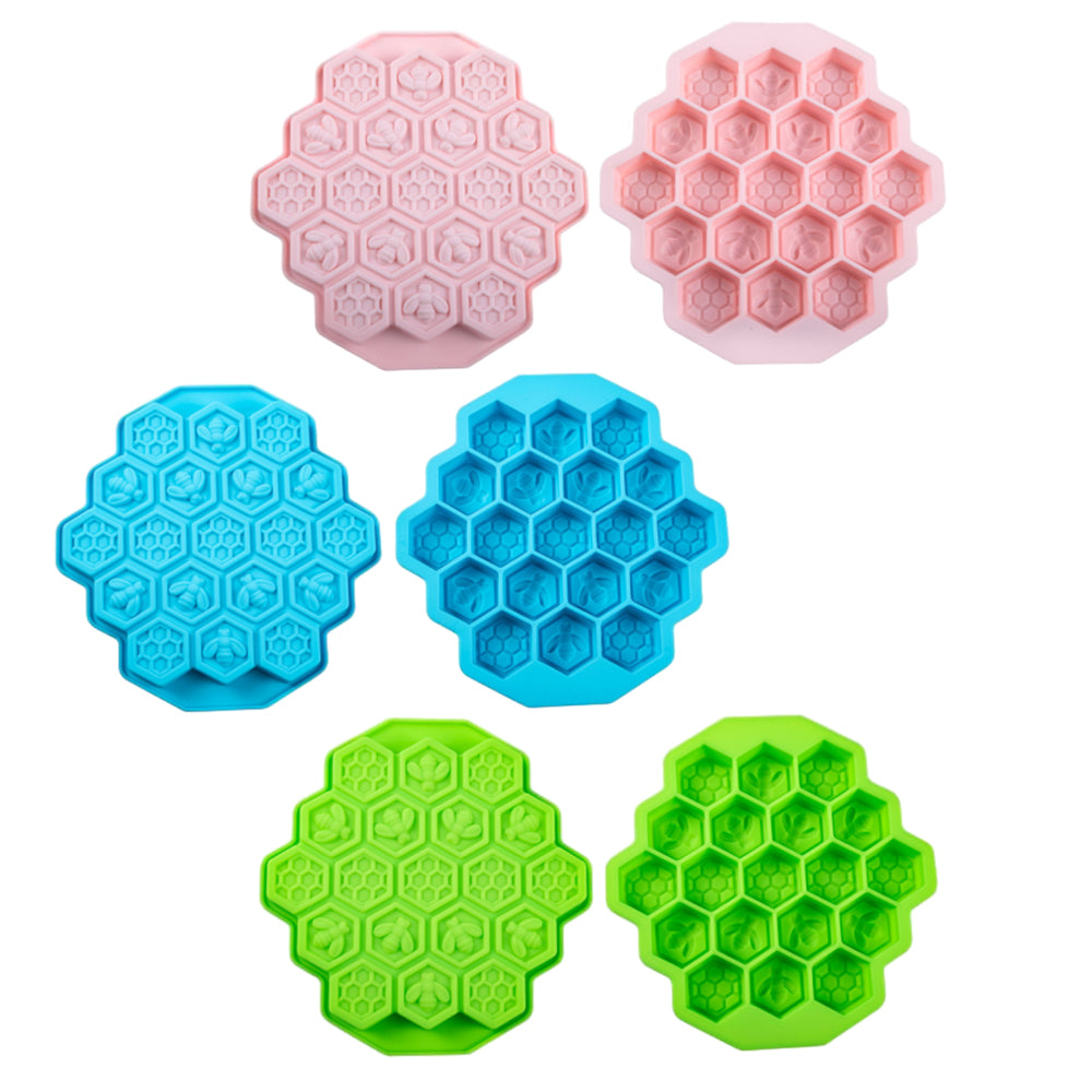 3Pcs 19-Cell Silicone Honeycomb Cake Ice Mould