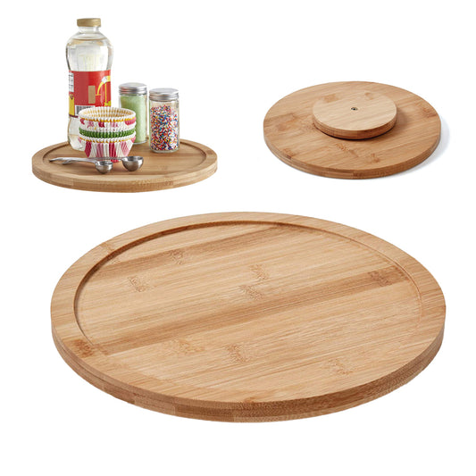 30cm Diameter Bamboo Turntable for Kitchen Pantry Countertop Table