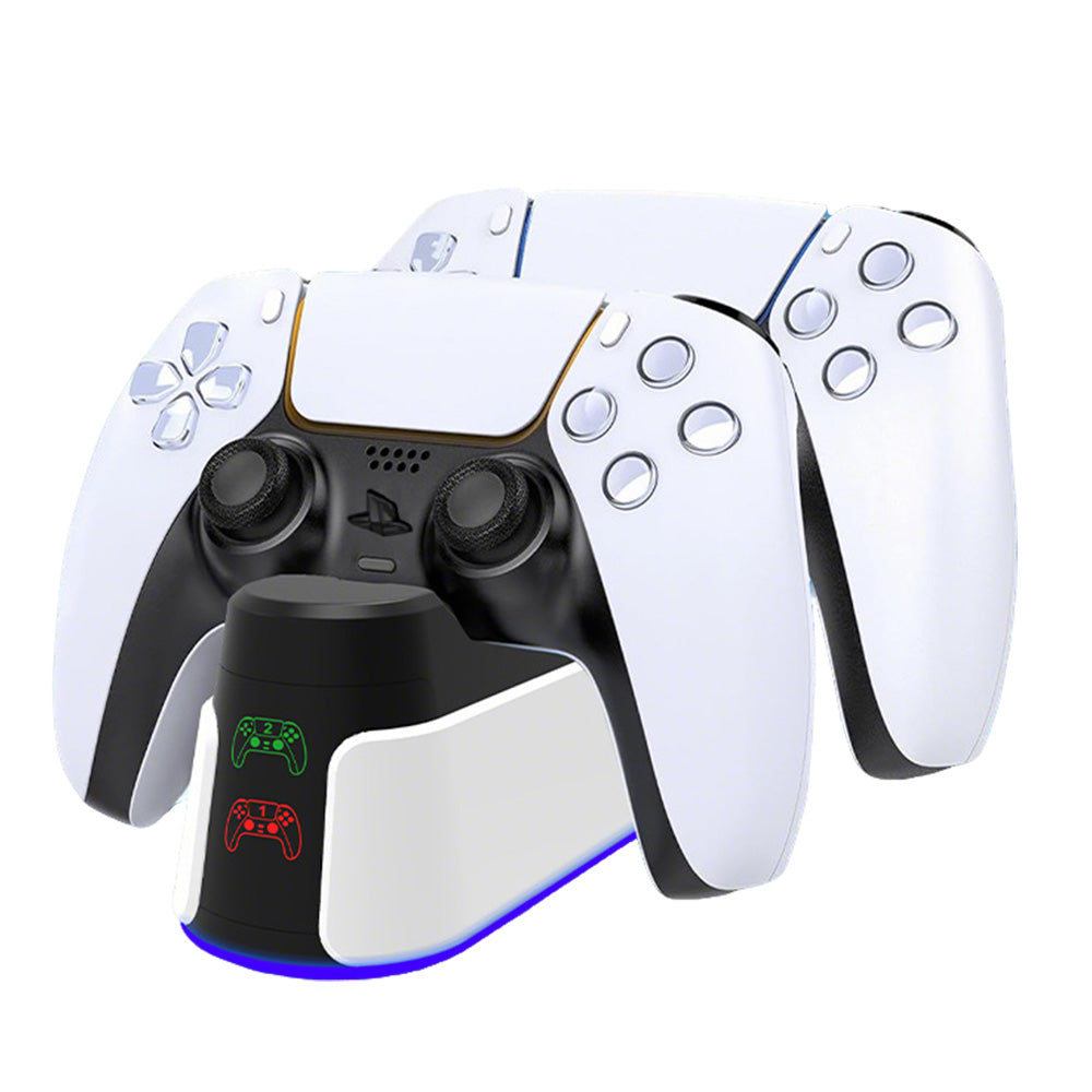 Dual PS5 Controller Fast Charging Dock with RGB Lights