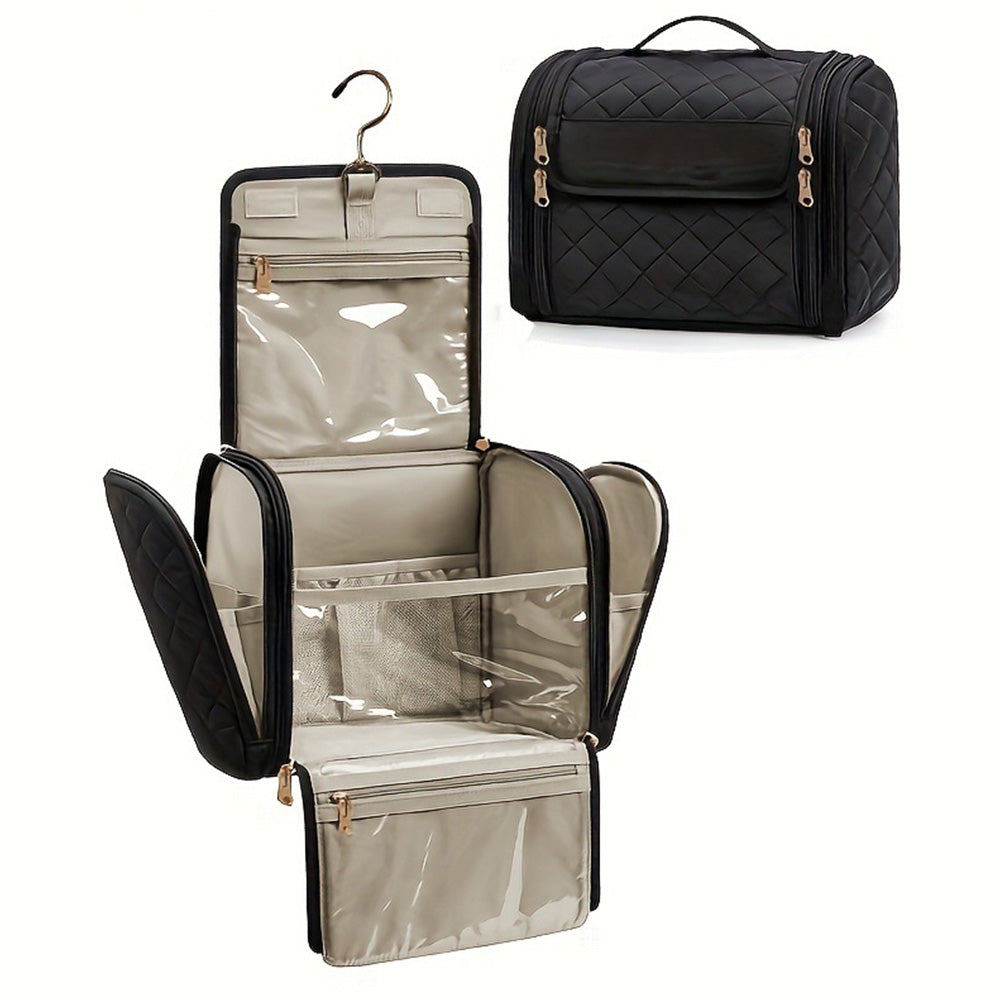 Travel Makeup Bag with Hanging Hook Large Capacity