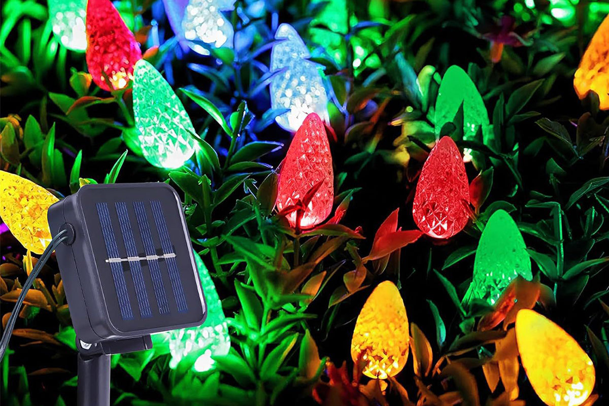 7M Solar Strawberry String Lights Waterproof Christmas Indoor Outdoor LED Holiday Decor