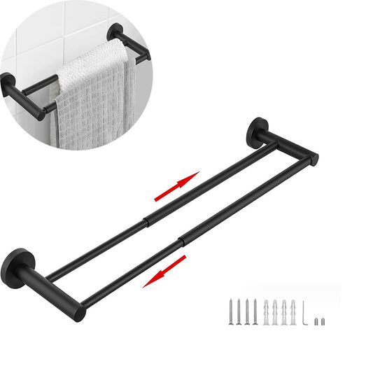 Adjustable Double Bath Towel Bar for Bathroom Stainless Steel Towel Holder