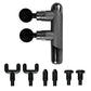 Dual Heads Massage Gun 6-Speed Deep Tissue Muscle Relax Massager with Extra 3 Pairs Replacement Heads