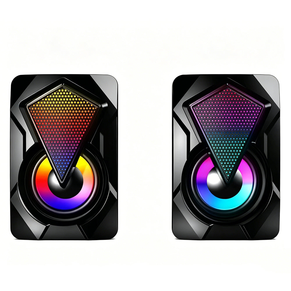 Computer Speakers RGB Desktop 2 Inch Dual Drivers Soundbar for Laptop