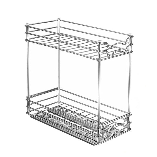 2 Tier Sliding Pull Out Vertical Spice Rack Organizer for Cabinet