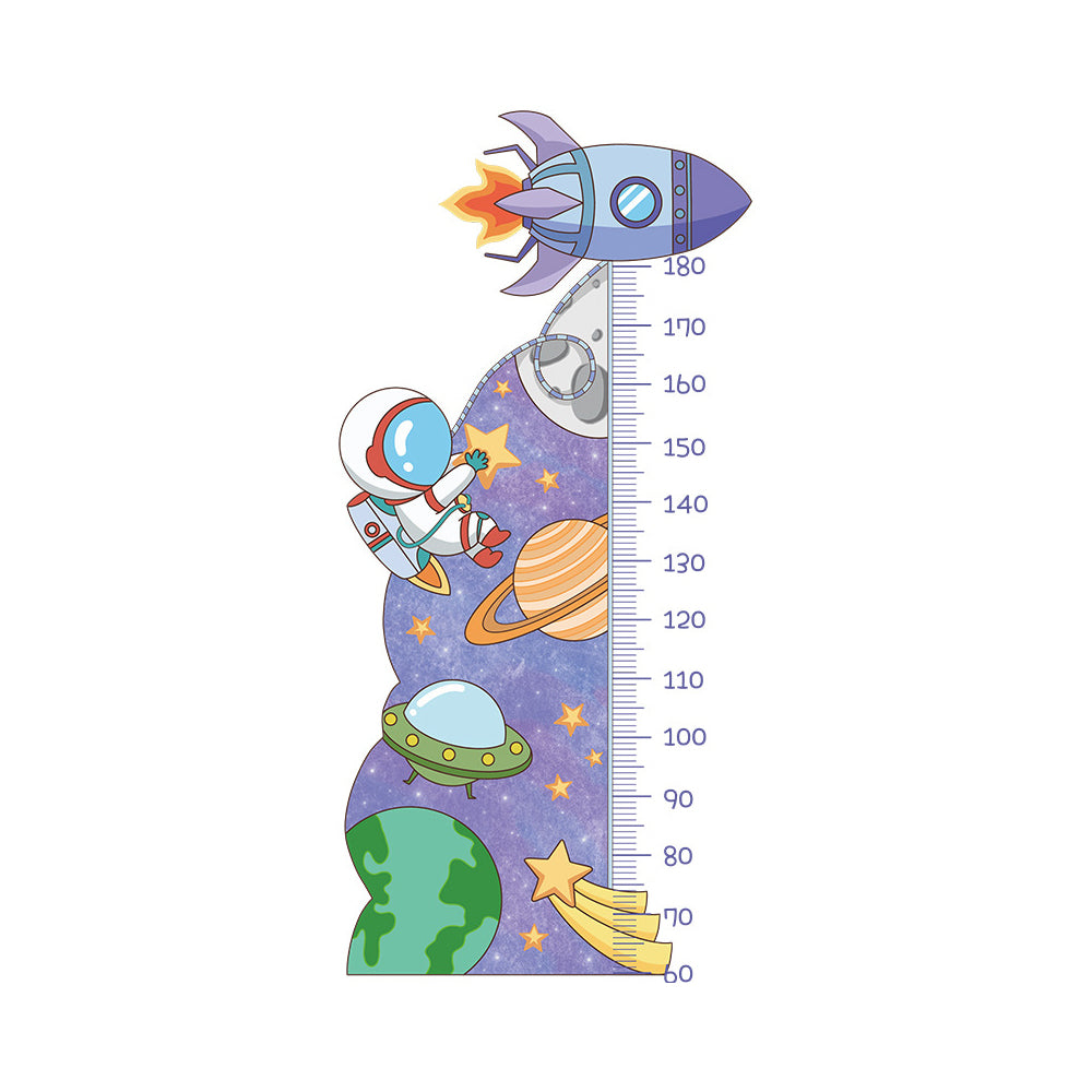 Cartoon Universe Starry Sky Astronaut Spaceship Rocket Height Wall Stic