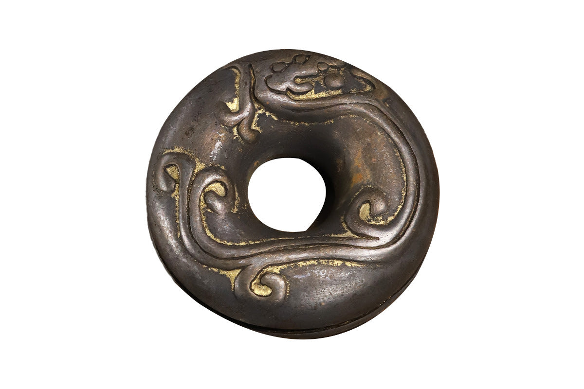 Vintage Brass Meditation Hand Bell Rotating Stress Relief Fidget Spinner Ring Hand Toy for Aldults