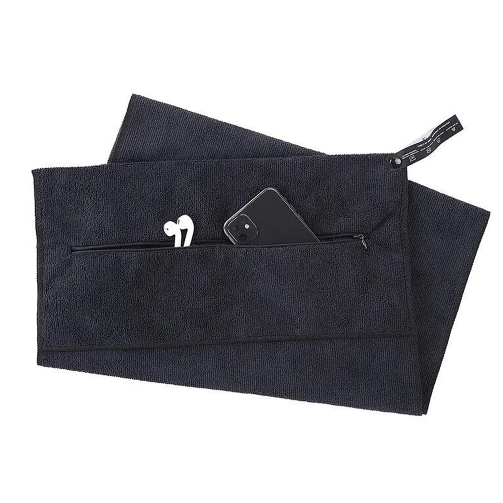 120x50cm Quick Dry Microfibre Gym Towel with Pocket and Silicone Base