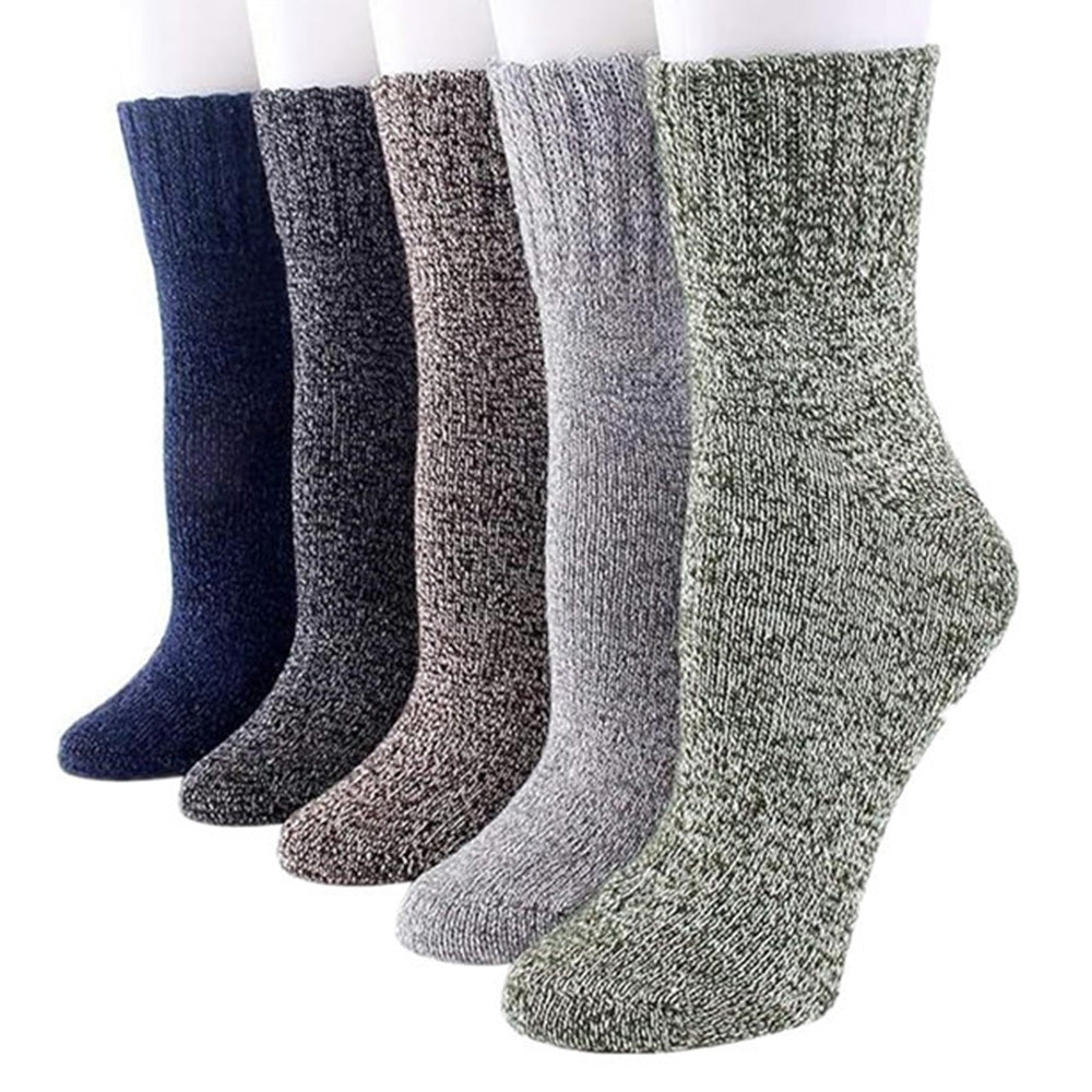 5 Pack Winter Warm Knit Socks Thick Soft Multicolor Free Size for Men and Women