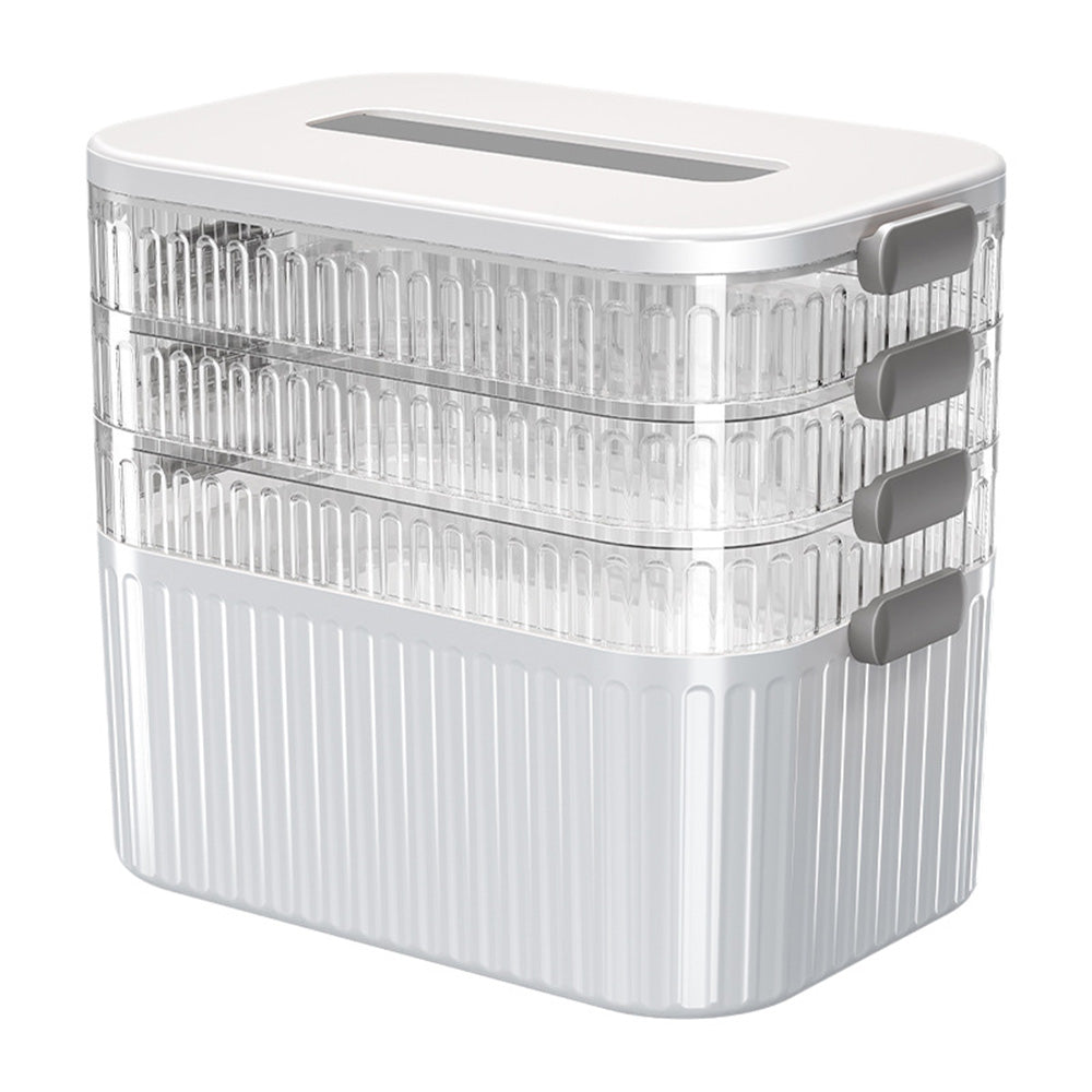 4 Layer Detachable Clear Storage Box with Handle for Art and Crafts
