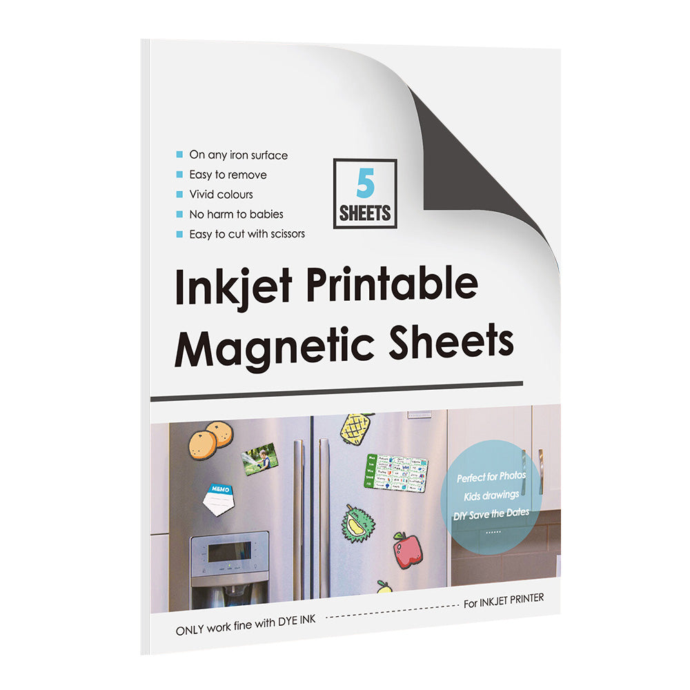 5 Pack Printable Metal-Attach Sheets for Inkjet Printer Attachment Paper A4 DIY Craft