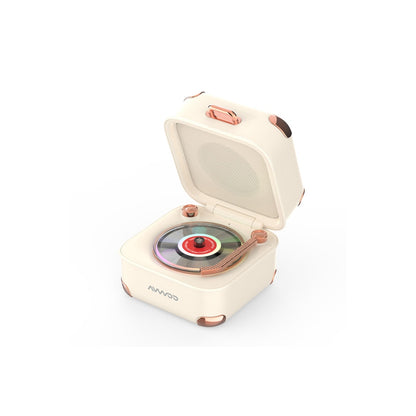 Vintage Vinyl Speaker with Colorful Lights Bluetooth Speaker for Bedroom Compatible with Computers & Phones