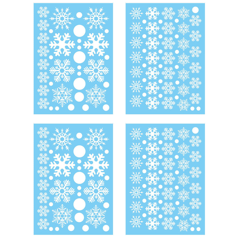 186pcs Reusable Christmas Window Snowflake Stickers Clings Decal Decorations