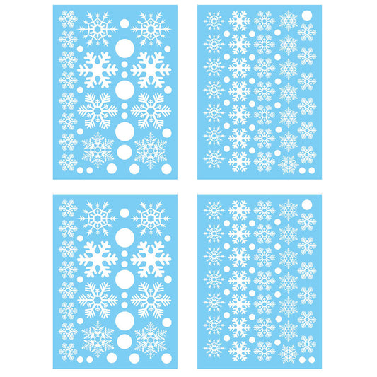 186pcs Reusable Christmas Window Snowflake Stickers Clings Decal Decorations