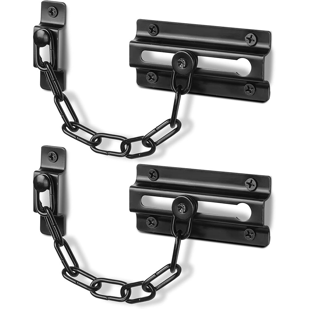 2 Pack Door Security Chain Lock Strong Door Chain Lock with 12 Screws for Wood Door