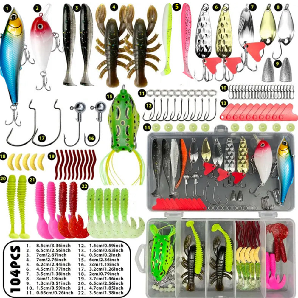 107 PCS Fishing Tackle Box Full loaded Accessories Hooks