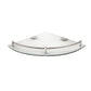 Glass Corner Bathroom Shelf with Stainless Steel Guard Rail