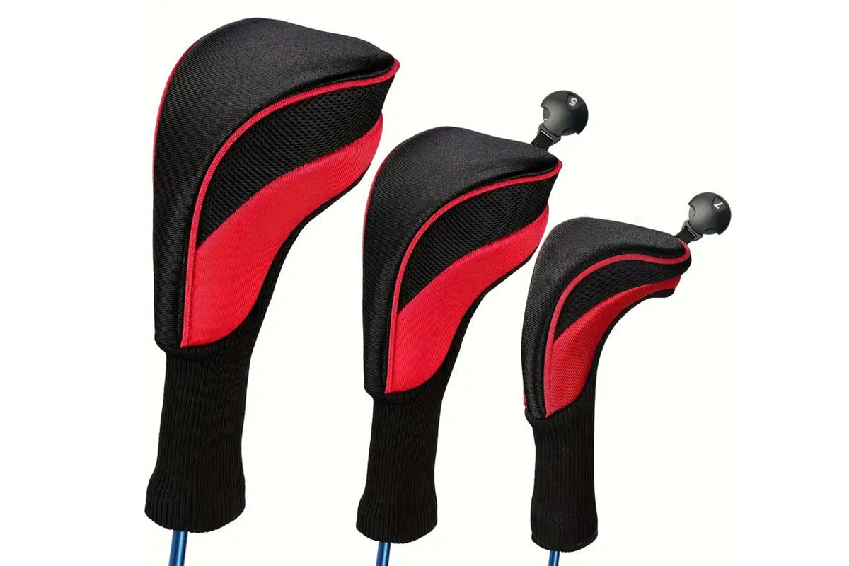 3Pcs Set Golf Club Head Cover for Woods and Driver with Interchangeable Tags 3 4 5 7 X