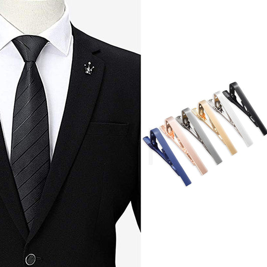 6 Pcs Tie Clips for Men Tie Bar Set for Wedding Business Metal Necktie Tie Clips