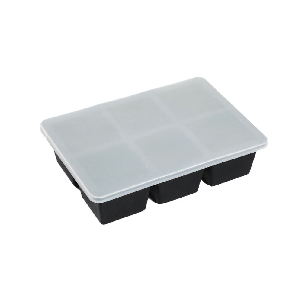 6-Grid Silicone Ice Cube Tray Large Square Ice Cube Mold
