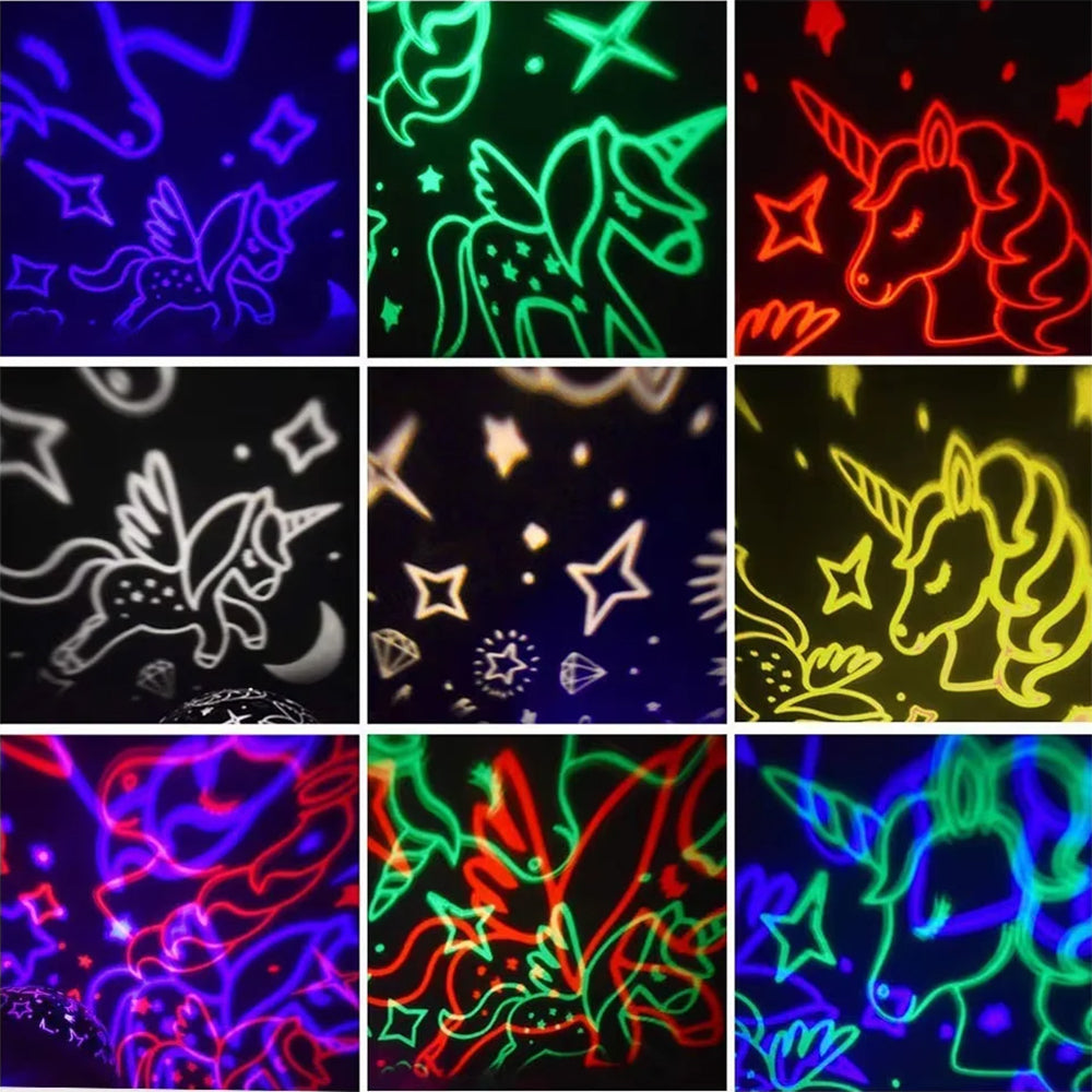 Rotating Starry Sky Projection Night Light Colorful Pattern Lamp