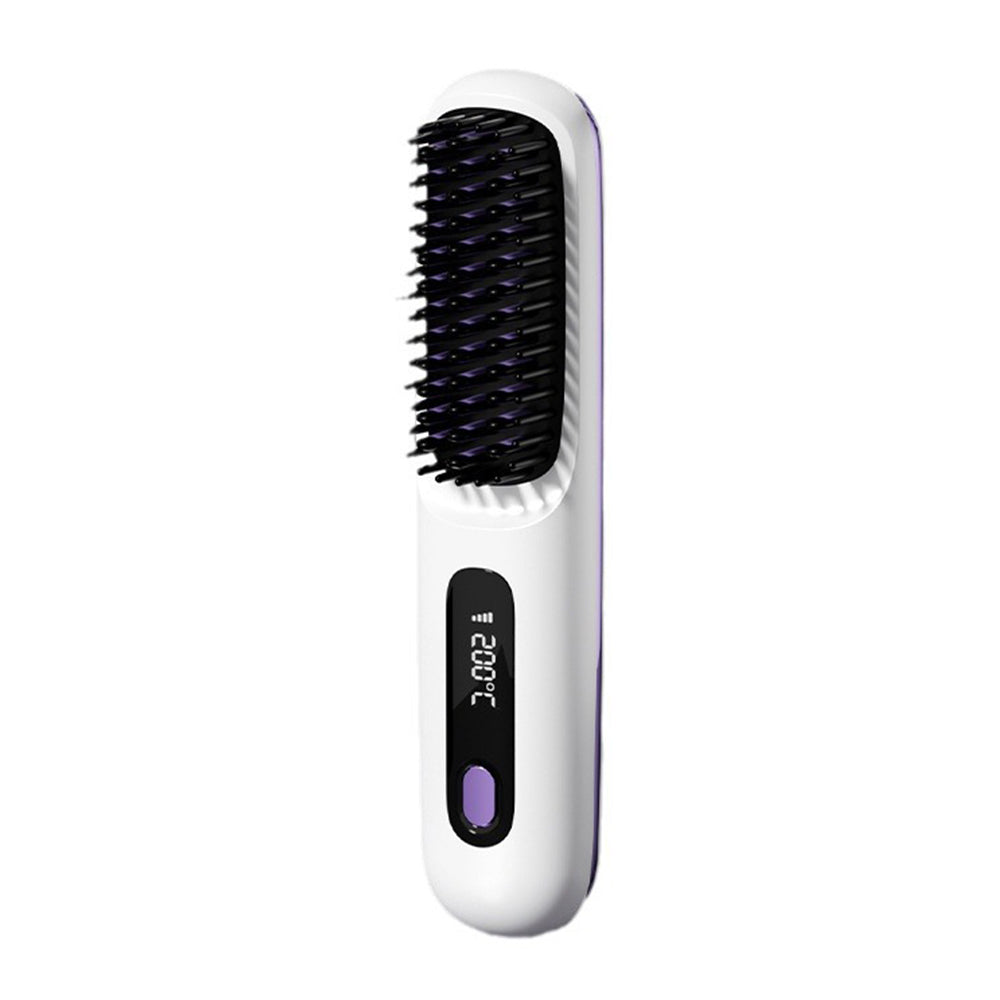 Portable Cordless Hair Straightener Comb with LED Display Negative Ion Heating