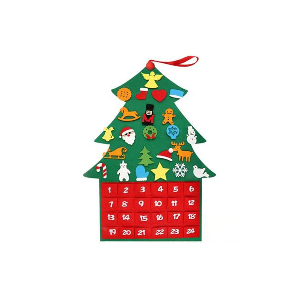 DIY Felt Christmas Tree Calendar Xmas Decoration