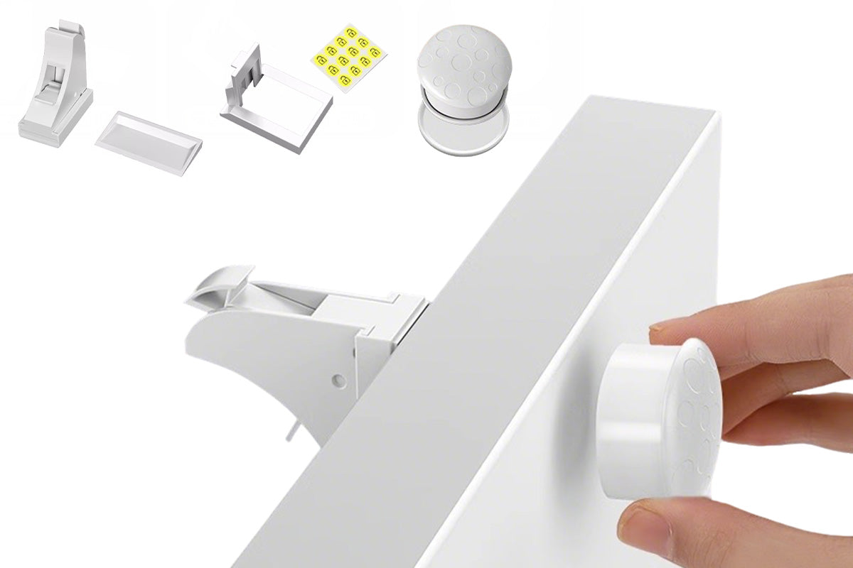 No-Drill Invisible Drawer Locks for Pet Proofing Cabinets
