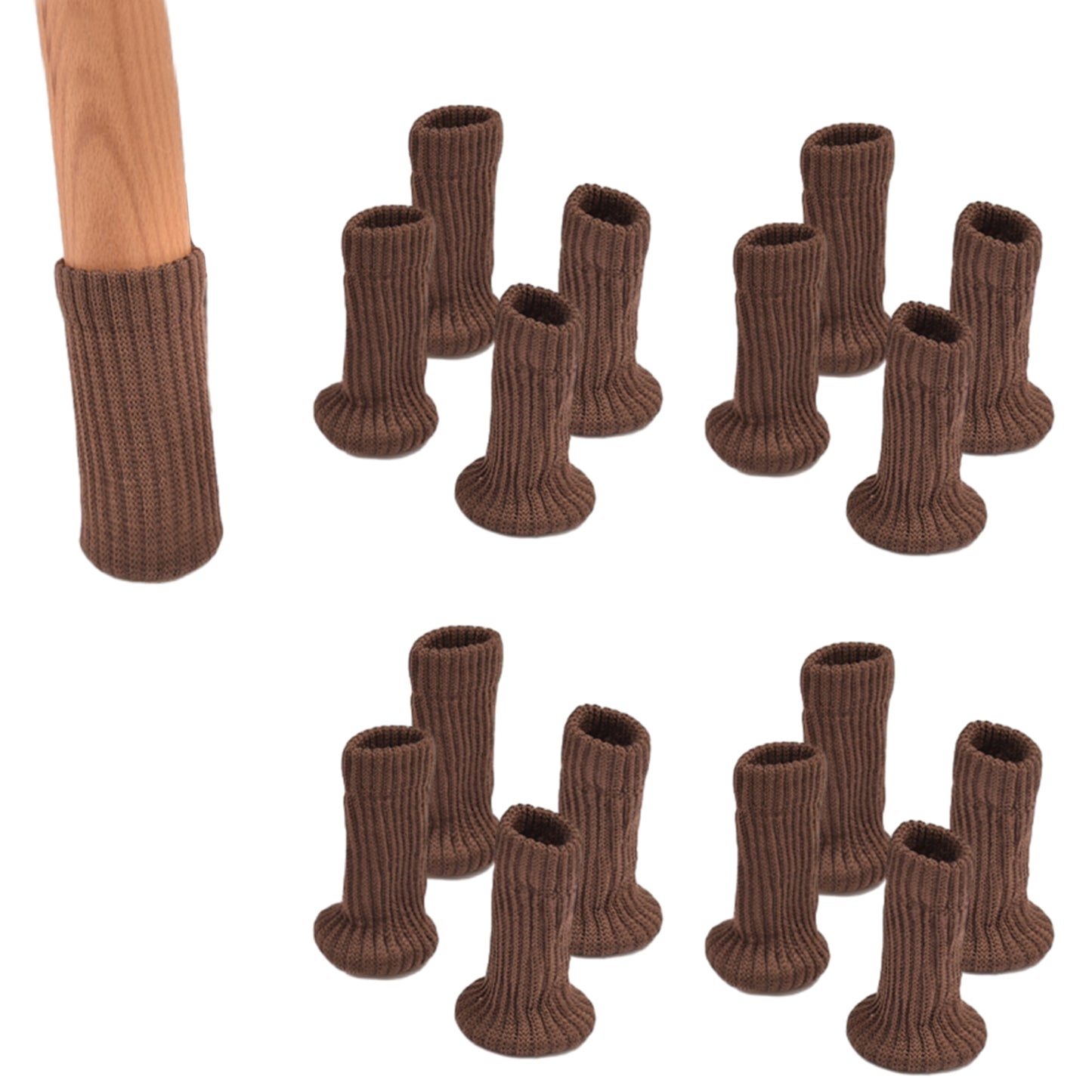 16Pcs Knitted Table Chair Leg Socks Sleeve Floor Protector Furniture Feet Cover