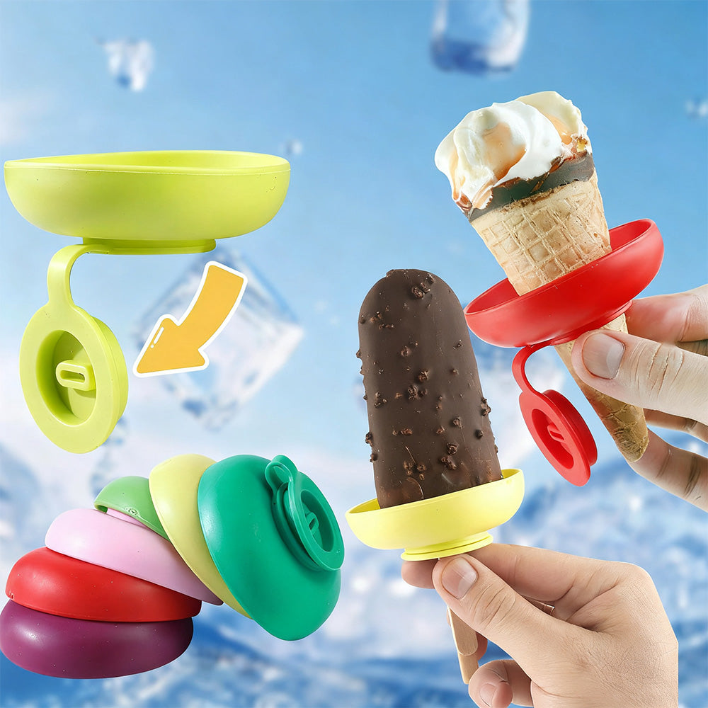 6Pcs No Drop Ice Cream Holders Popsicle Drip Catchers Popsicle Holders