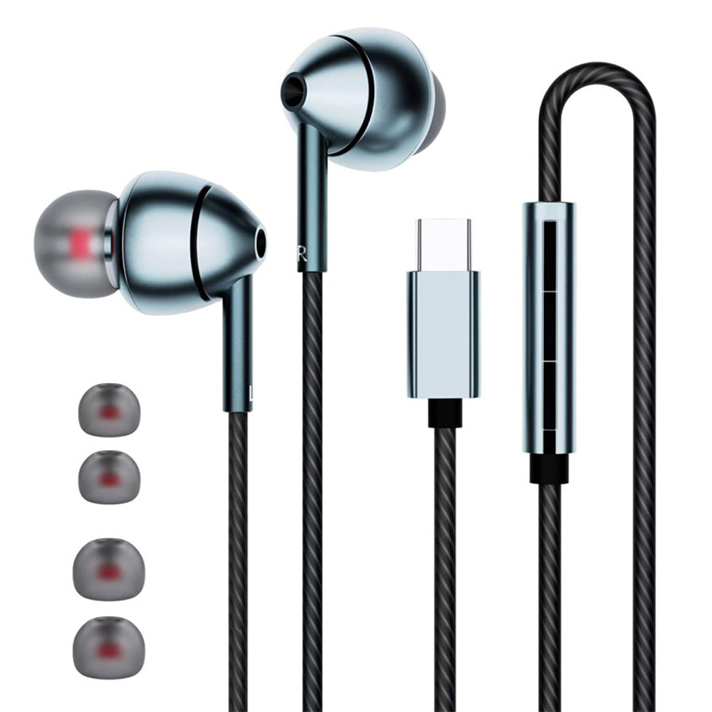 HIFI Bass Stereo Wired Earbuds Headset In-Ear Earphone Type-C Headphone