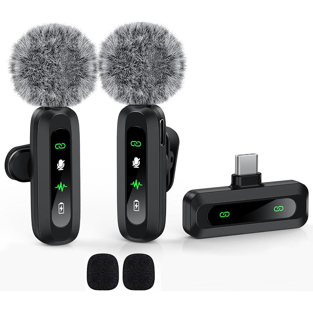 Lavalier Microphone Wireless Mini Mic for Android Apple Phone Tablet PC Video Recording