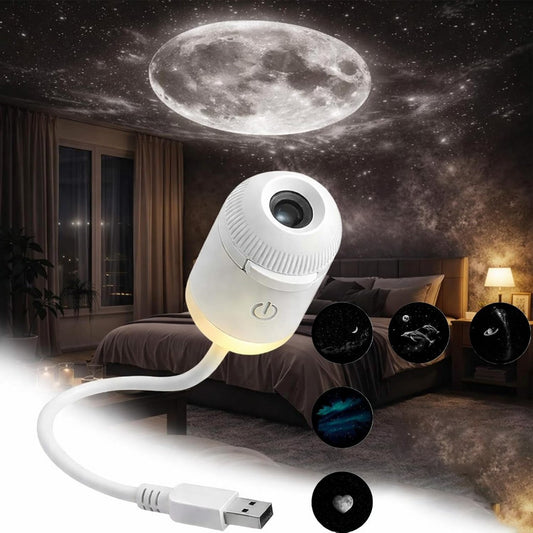 2-in-1 Galaxy Projector and Night Light 360-degree USB Galaxy Projector for Bedroom