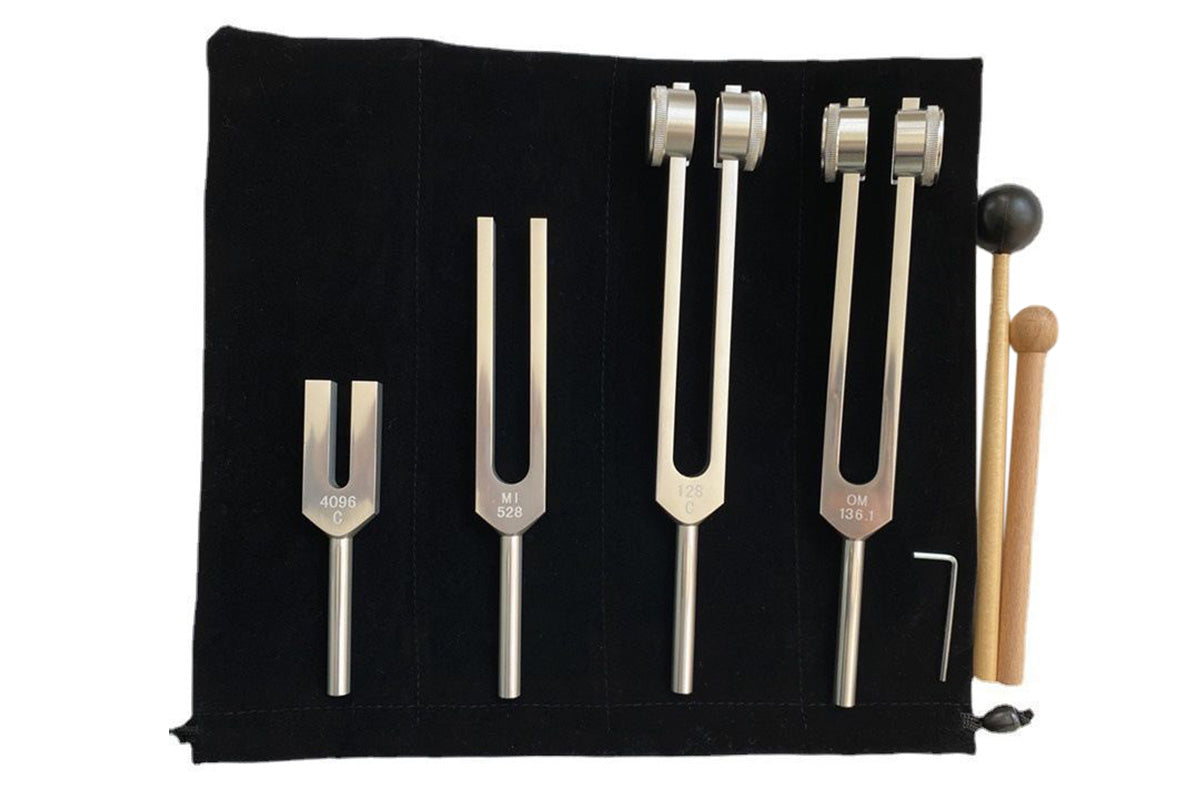 4PCS Tuning Fork Set With Mallet Sound Tool Sensory Tuning Forks