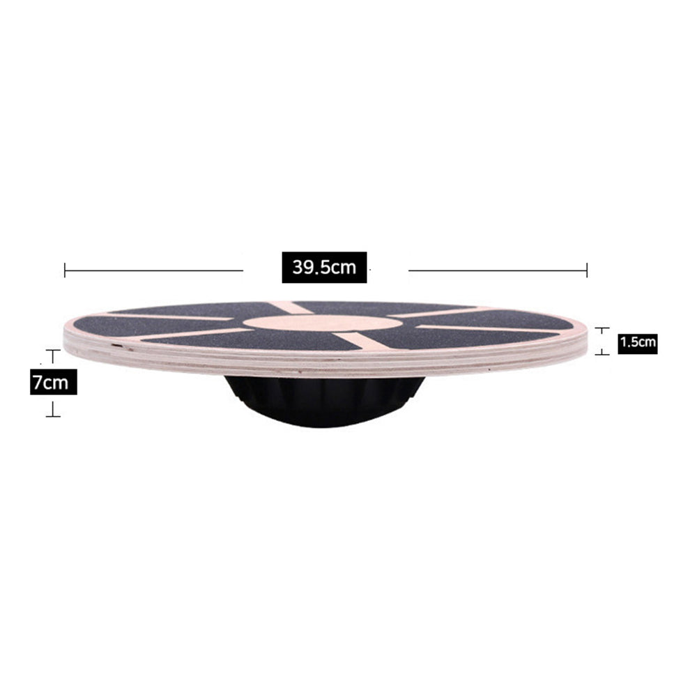 39.5cm Non-Slip Wooden Wobble Balance Board for Exercise Training