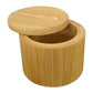 Kitchen Bamboo Salt Cellar with Swivel Lid  for Salt Pepper Sugar Herbs Spice with Spoon