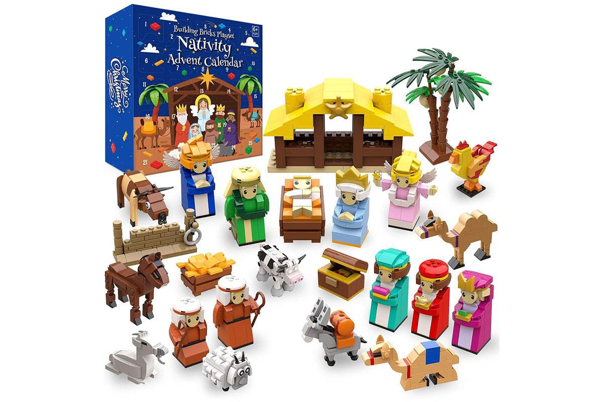 Nativity Advent Calendar 24 Days Building Blocks Kits Christmas Countdown Calendar
