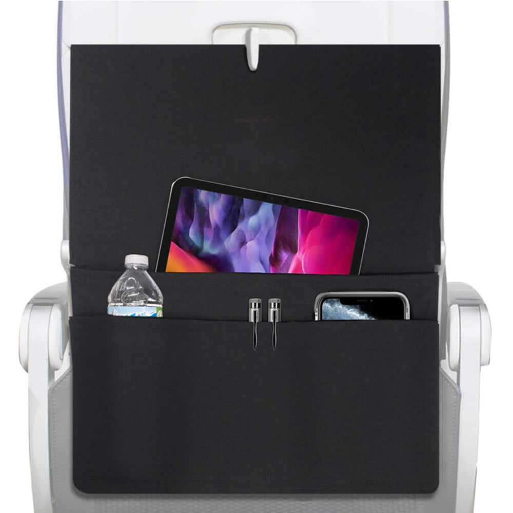 Airplane Tray Cover with Pockets Travel Reusable Foldable Seat Back Organizer