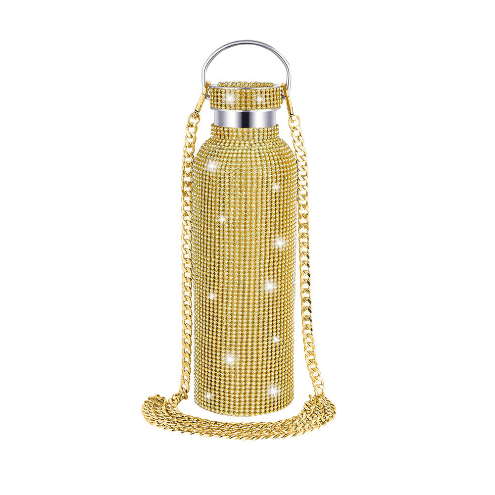 Bling Water Bottle Rhinestone Diamond Stainless Steel Glitter Insulated Bottle
