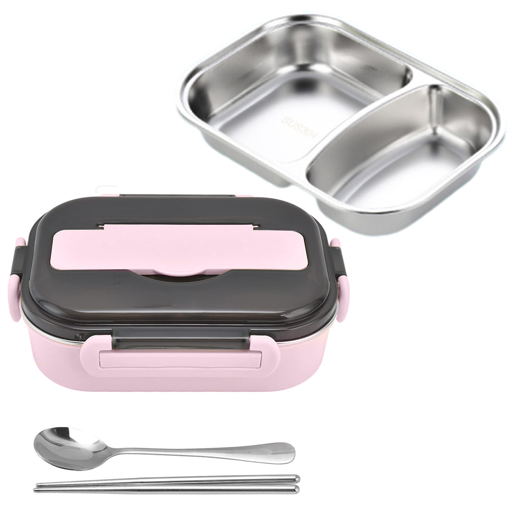304 Stainless Steel 2-Grid Insulated Bento Lunch Box with Compartments