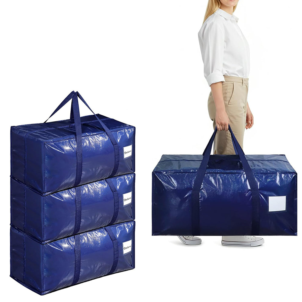4 Pack Extra Heavy Duty Large Moving Bags with Strong Zipper and Comfortable Handles