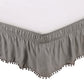 Pompom Fringe Bed Skirt Ruffle Valance Elastic Bed Wrap Around