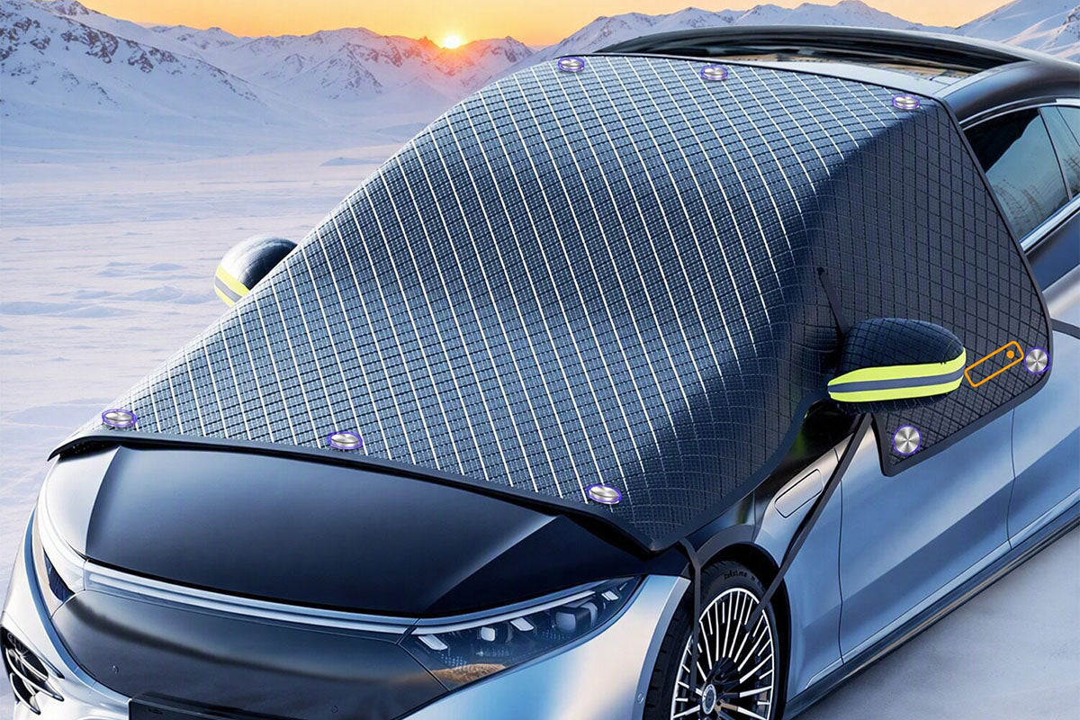 Car Windscreen Snow Cover with 10 Magnets All-Season Car Windscreen Cover Sun Shade